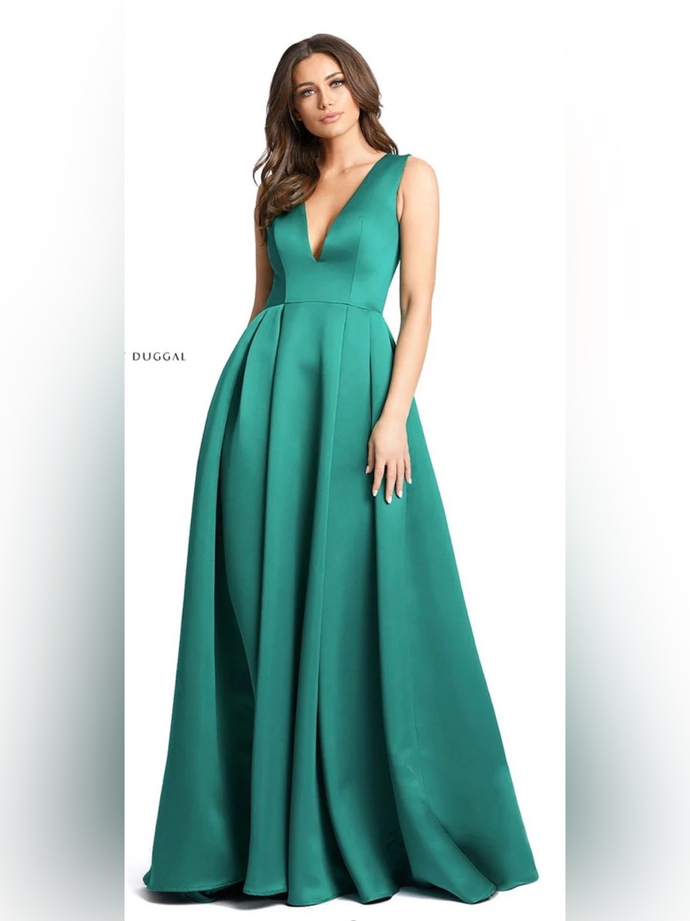Mac Duggal Sleeveless Emerald Maxi Gown